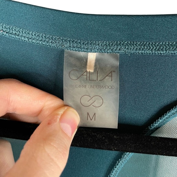 Calia by Carrie Underwood Size M Move Mesh Long Sleeve Top Athleisure Teal Green - Picture 4 of 8